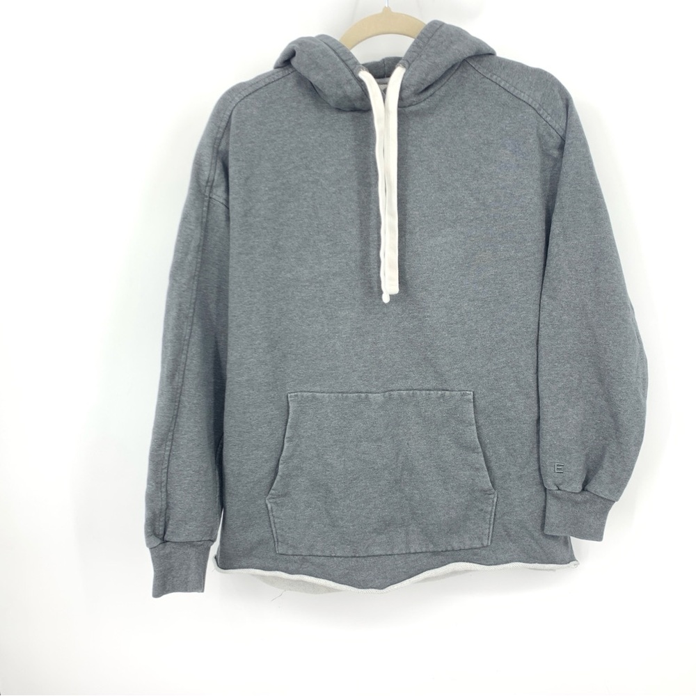 Everlane Women Size Small Sweatshirt Gray Hoodie Pullover Cutoff Organic Cotton